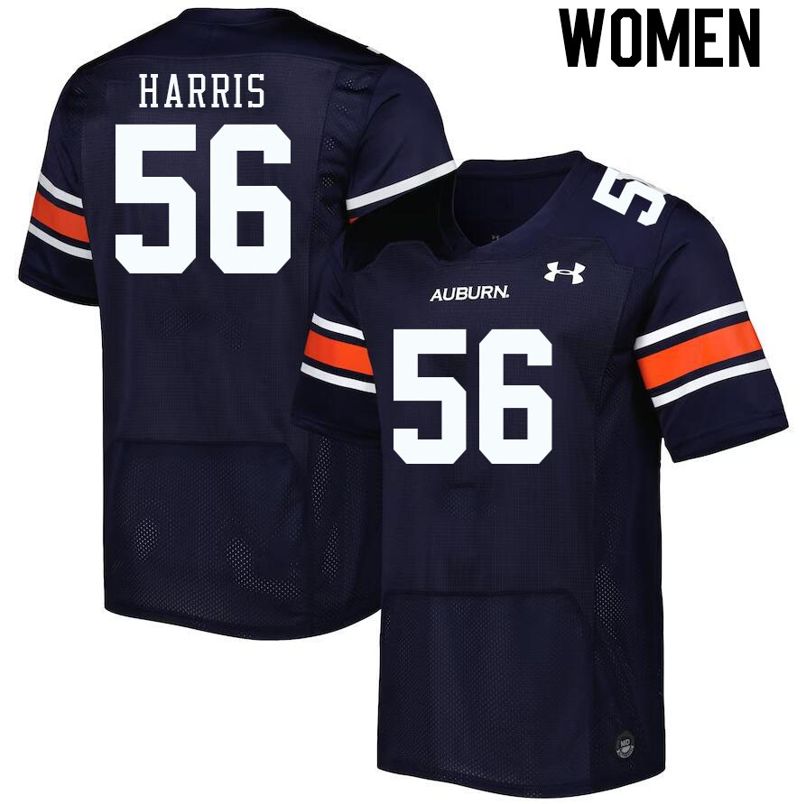 Women #56 E.J. Harris Auburn Tigers College Football Jerseys Stitched-Navy - Click Image to Close